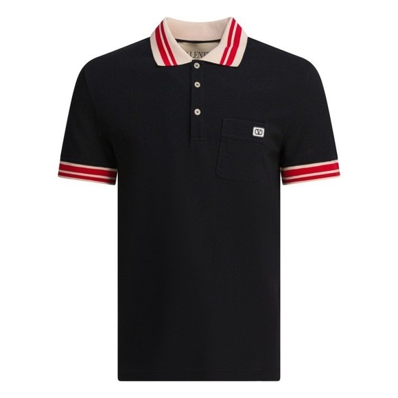 Valentino Short-Sleeve Polo Shirt With Contrast Collar - NWT - Picture 1 of 4
